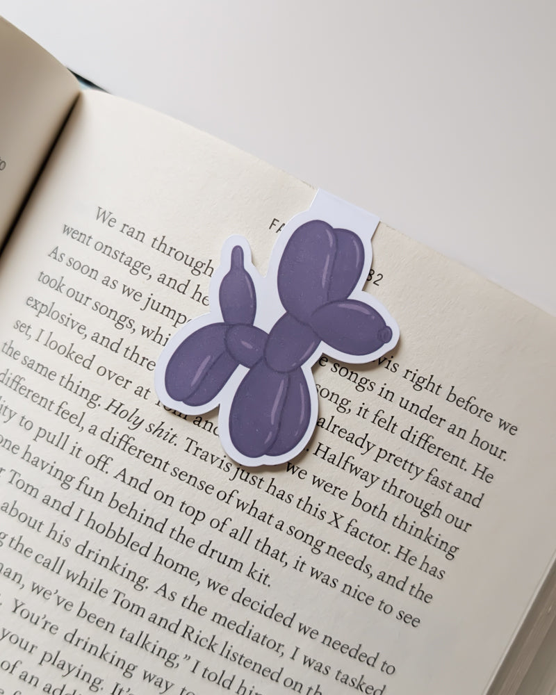 Balloon Dog Magnetic Bookmark (Purple)