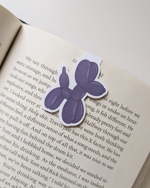 Balloon Dog Magnetic Bookmark (Purple)