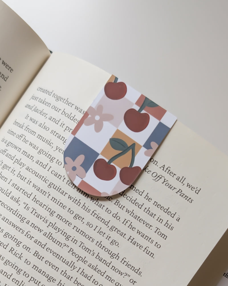 Cherry Patterned Magnetic Bookmark
