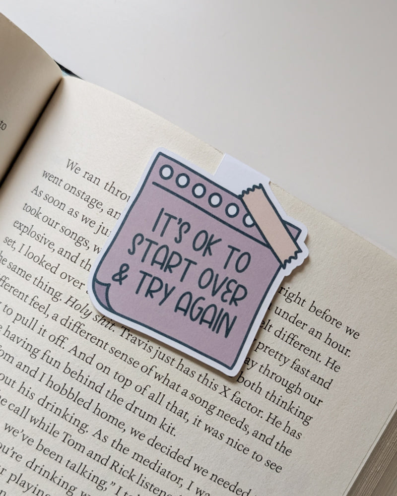 It's Okay To Start Over Magnetic Bookmark