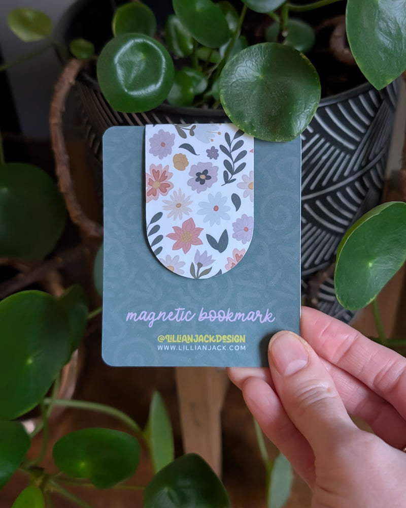 Soft Florals Magnetic Bookmark