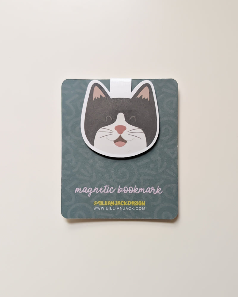 Black & White Cat Magnetic Bookmark