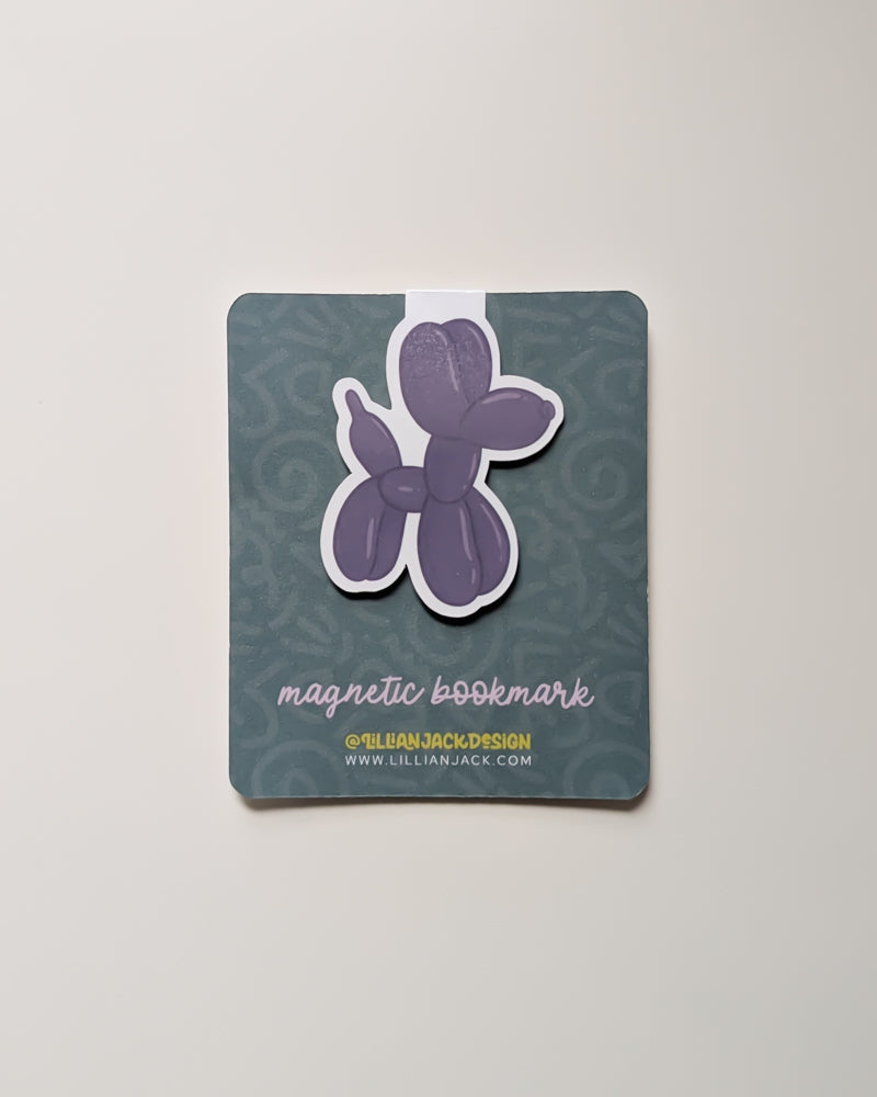 Balloon Dog Magnetic Bookmark (Purple)