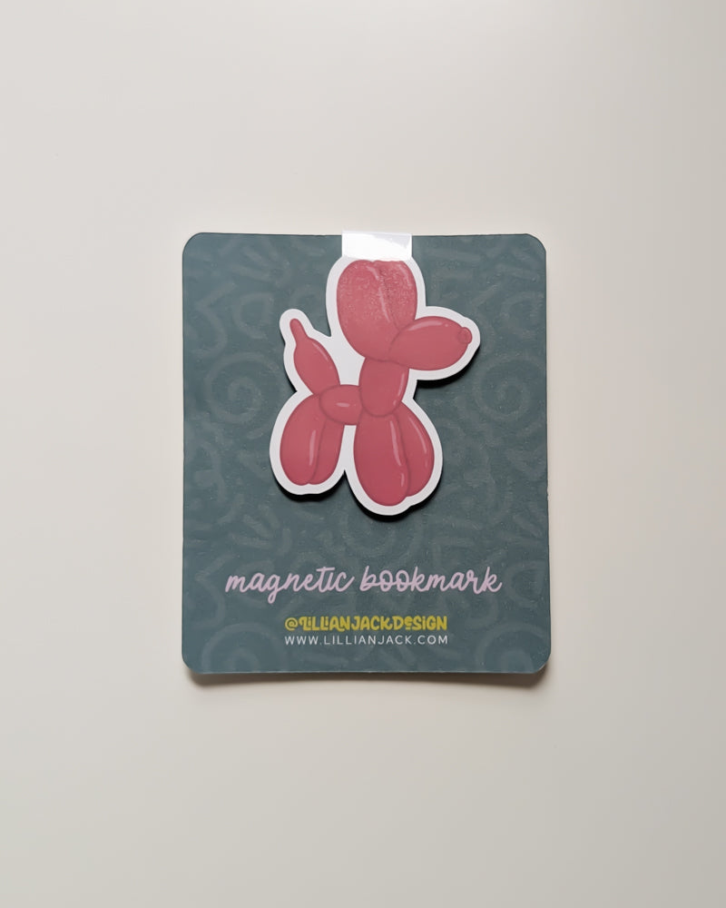 Balloon Dog Magnetic Bookmark (Pink)