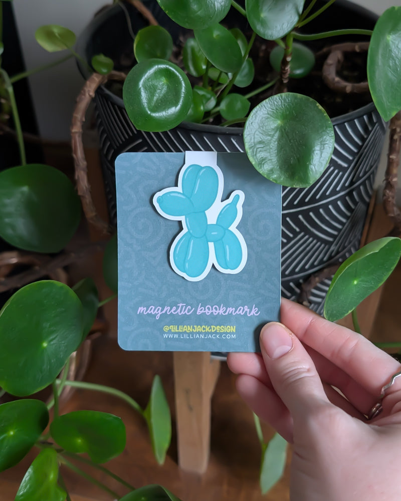 Balloon Dog Magnetic Bookmark (Turquoise)