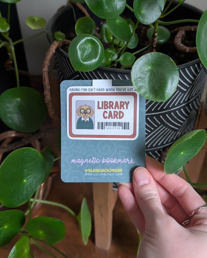 Library Card Magnetic Bookmark