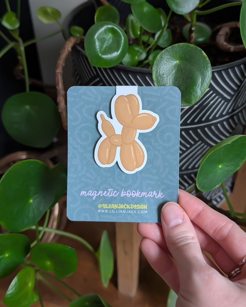 Balloon Dog Magnetic Bookmark (Yellow)
