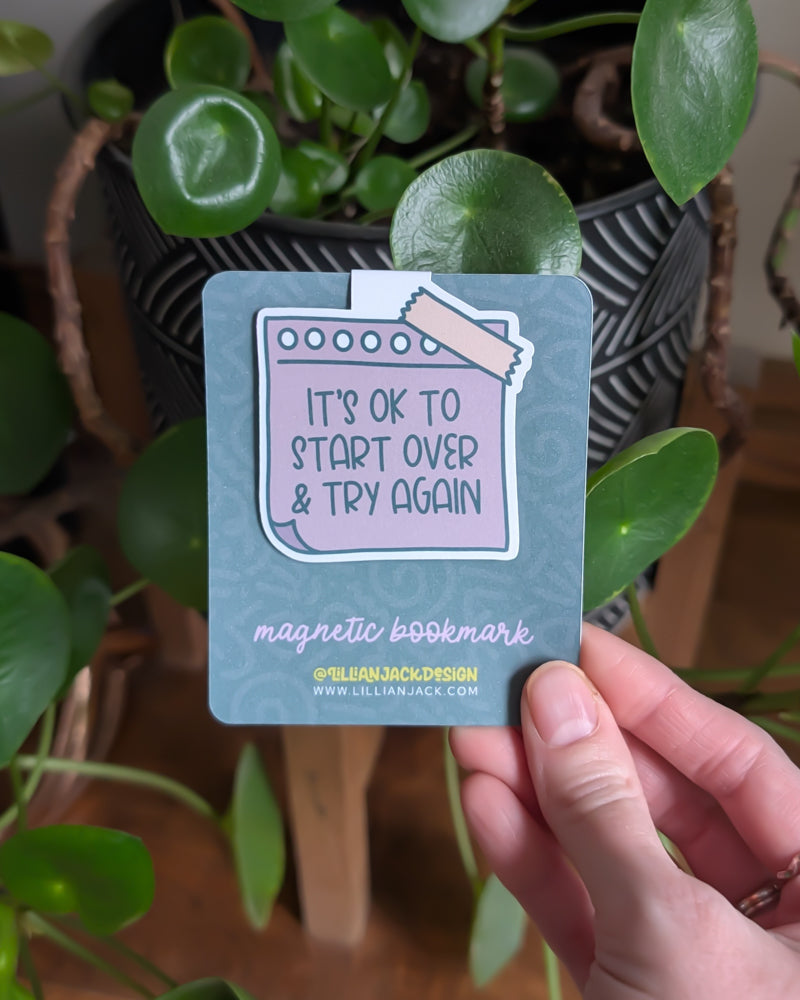 It's Okay To Start Over Magnetic Bookmark