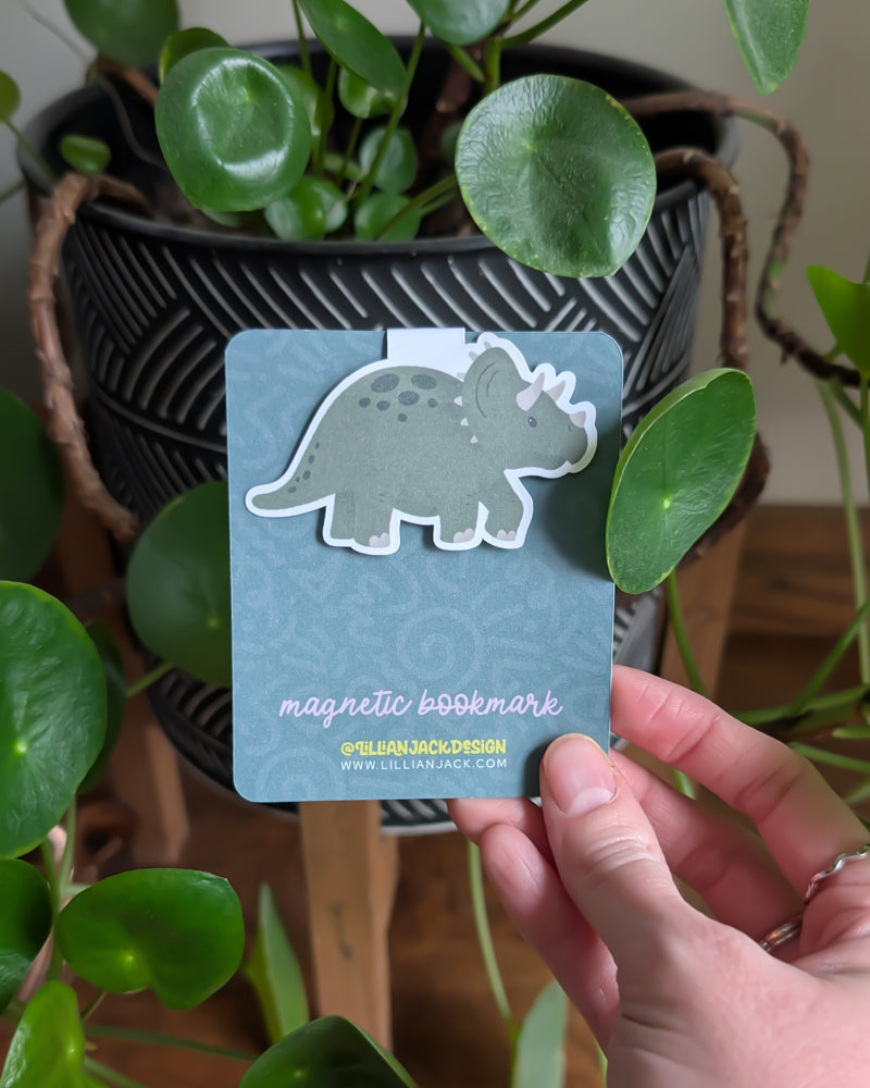 Triceratops Magnetic Bookmark
