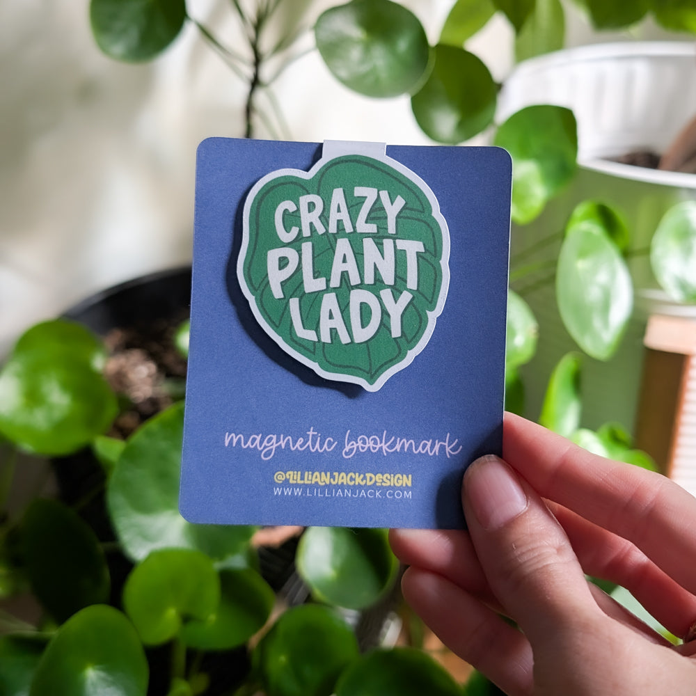 Crazy Plant Lady Magnetic Bookmark