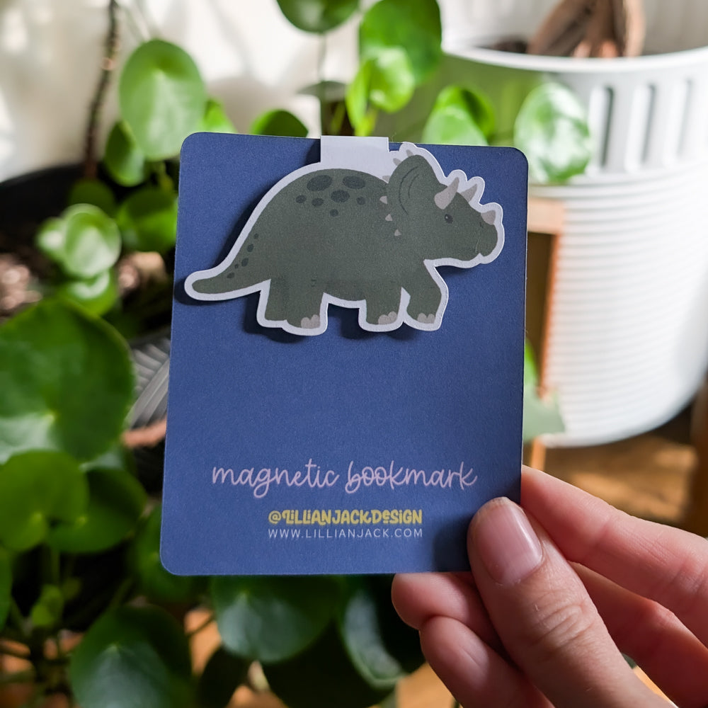 Triceratops Magnetic Bookmark